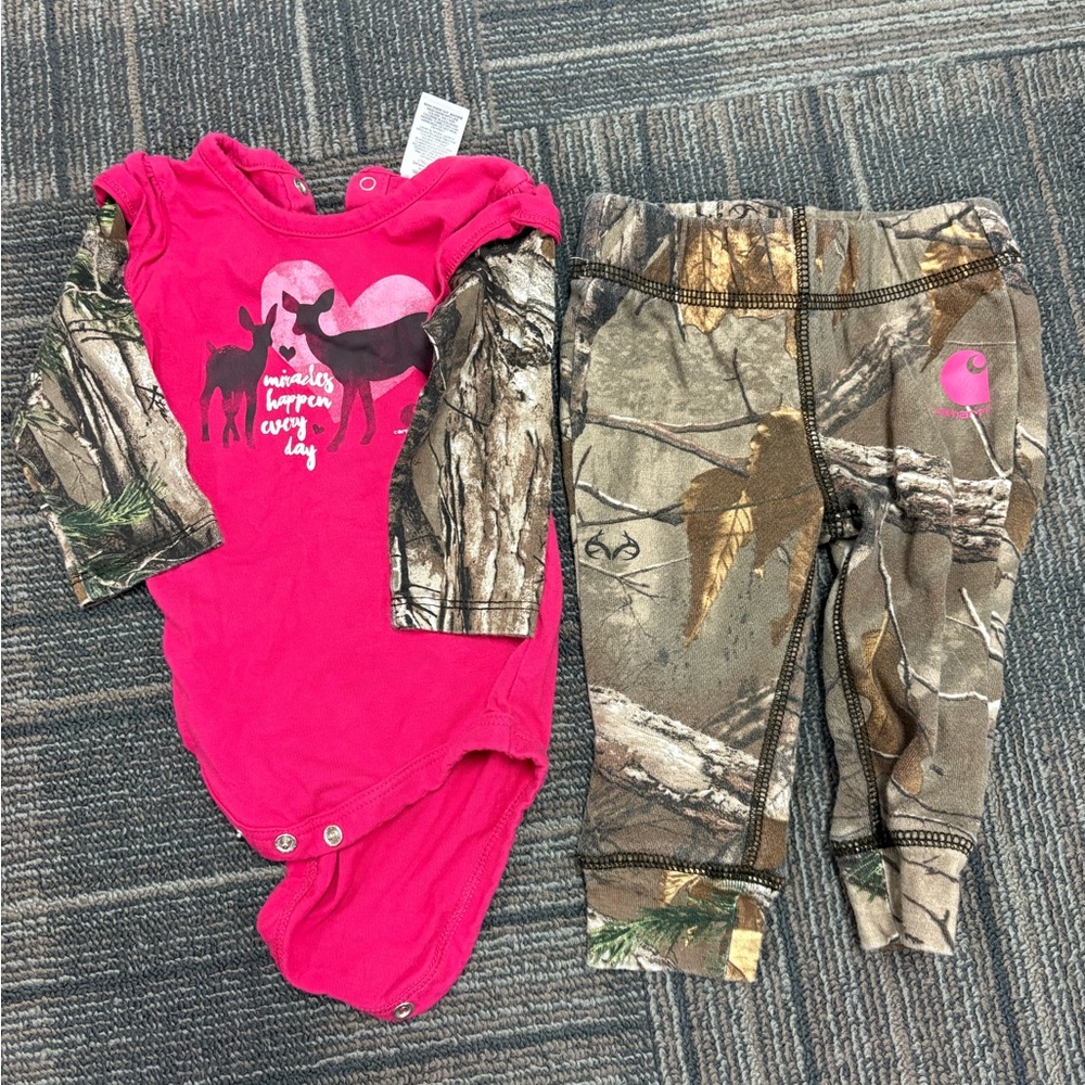 Carhartt Pink and Camo Baby Set